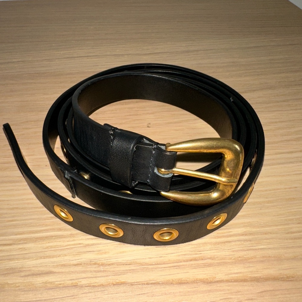 Maje Black Leather Belt